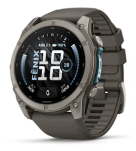 Купить Мультиспортивные часы Garmin Fenix 9 (51mm), титановый корпус, серый силиконовый ремешок  (Pebble Gray)