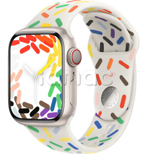 Купить Apple Watch Series 9 // 41мм GPS+Cellular // Корпус из алюминия цвета "сияющая звезда", спортивный ремешок цвета Pride Edition