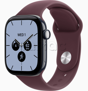 Купить Apple Watch Series 12 // 46мм GPS+Cellular // Корпус из керамики синего цвета, спортивный ремешок бордового цвета