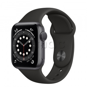 Купить Apple Watch Series 6 // 40мм GPS // Корпус из алюминия цвета «серый космос», спортивный ремешок черного цвета