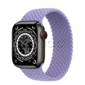 Купить Apple Watch Series 7 // 41мм GPS + Cellular // Корпус из титана цвета «черный космос», плетёный монобраслет цвета «английская лаванда»