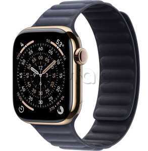 Купить Apple Watch Series 11 // 46мм GPS+Cellular // Корпус из титана золотого цвета, браслет цвета "морской синий", с магнитной застежкой