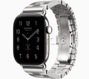 Купить Apple Watch Hermès Series 12 // 42мм GPS+Cellular // Корпус из титана серебристого цвета, ремешок Grand H цвета Satiné