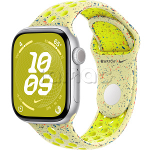 Купить Apple Watch Series 10 // 42мм GPS (Custom) Корпус из алюминия серебристого цвета, спортивный ремешок Nike цвета "Электрическая вспышка"