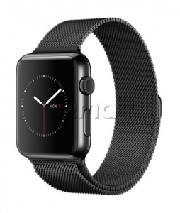 Apple Watch 42 мм, нержавеющая сталь цвета «чёрный космос», миланский сетчатый браслет цвета «чёрный космос»