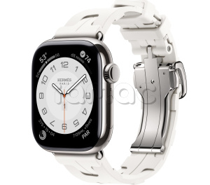Купить Apple Watch Series 11 // 42мм GPS+Cellular // Корпус из титана серебристого цвета, ремешок Kilim Single Tour цвета Blanc