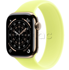 Купить Apple Watch Series 11 // 46мм GPS+Cellular // Корпус из титана золотого цвета, монобраслет цвета "неоновый желтый"