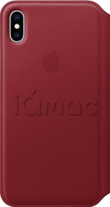 Кожаный чехол Folio для iPhone XS Max, (PRODUCT)RED, оригинальный Apple