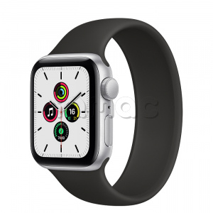 Купить Apple Watch SE // 40мм GPS // Корпус из алюминия серебристого цвета, монобраслет чёрного цвета (2020)