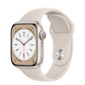 Apple Watch Series 8 // 41мм GPS // Корпус из алюминия цвета "сияющая звезда", спортивный ремешок цвета "сияющая звезда"