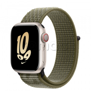 Купить Apple Watch Series 8 // 41мм GPS + Cellular // Корпус из алюминия цвета "сияющая звезда", спортивный браслет Nike цвета "секвойя/чистая платина"