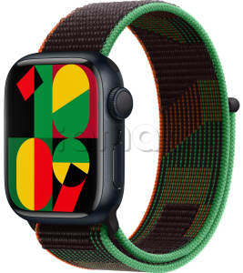 Купить Apple Watch Series 9 // 45мм GPS // Корпус из алюминия цвета "темная ночь", спортивный браслет цвета Black Unity