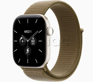 Купить Apple Watch Series 12 // 42мм GPS+Cellular // Корпус из керамики жемчужно-белого цвета, спортивный браслет оливкового цвета