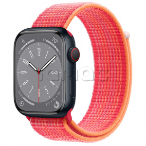 Купить Apple Watch Series 8 // 45мм GPS + Cellular // Корпус из алюминия цвета "темная ночь", спортивный браслет цвета (PRODUCT)RED