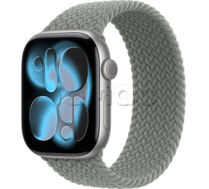 Купить Apple Watch Series 11 // 42мм GPS // Корпус из алюминия цвета "серый космос", плетеный монобраслет серо-зеленого цвета