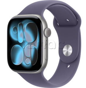Купить Apple Watch Series 11 // 46мм GPS // Корпус из алюминия цвета "серый космос", спортивный ремешок цвета "фиолетовый туман"