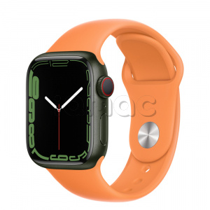 Купить Apple Watch Series 7 // 41мм GPS + Cellular // Корпус из алюминия зеленого цвета, спортивный ремешок цвета «весенняя мимоза»