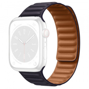 45мм S/M Кожаный ремешок чернильного цвета со скрытой магнитной застежкой для Apple Watch