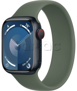 Купить Apple Watch Series 9 // 45мм GPS+Cellular // Корпус из алюминия цвета "темная ночь", монобраслет цвета "зеленый кипарис"