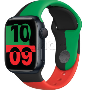 Купить Apple Watch Series 9 // 41мм GPS // Корпус из алюминия цвета "темная ночь", спортивный ремешок цвета Black Unity