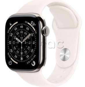 Купить Apple Watch Series 11 // 46мм GPS+Cellular // Корпус из титана натурального цвета, спортивный ремешок цвета "светлые румяна"