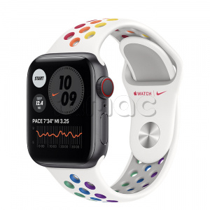 Купить Apple Watch Series 6 // 40мм GPS + Cellular // Корпус из алюминия цвета «серый космос», спортивный ремешок Nike радужного цвета