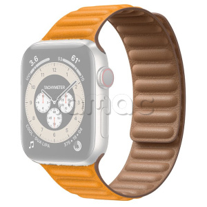 44мм M/L Кожаный ремешок цвета «Золотой апельсин» со скрытой магнитной застежкой для Apple Watch