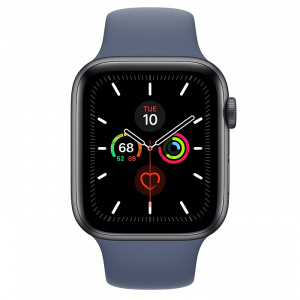 Купить Apple Watch Series 5 // 44мм GPS // Корпус из алюминия цвета «серый космос», спортивный ремешок цвета «морской лёд»
