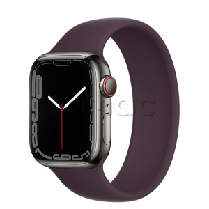 Купить Apple Watch Series 7 // 41мм GPS + Cellular // Корпус из нержавеющей стали графитового цвета, монобраслет цвета «тёмная вишня»