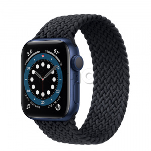 Купить Apple Watch Series 6 // 40мм GPS // Корпус из алюминия синего цвета, плетеный монобраслет угольного цвета
