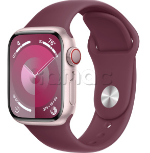 Купить Apple Watch Series 9 // 41мм GPS+Cellular // Корпус из алюминия розового цвета, спортивный ремешок цвета "шелковица"