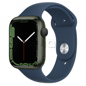 Купить Apple Watch Series 7 // 45мм GPS // Корпус из алюминия зеленого цвета, спортивный ремешок цвета «синий омут»