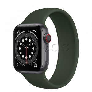 Купить Apple Watch Series 6 // 40мм GPS + Cellular // Корпус из алюминия цвета "серый космос", монобраслет цвета «Кипрский зелёный»