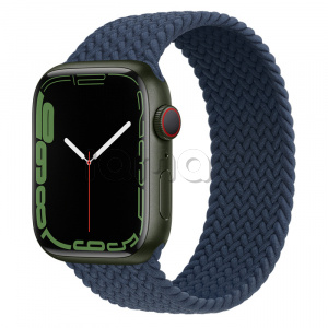 Купить Apple Watch Series 7 // 45мм GPS + Cellular // Корпус из алюминия зеленого цвета, плетёный монобраслет цвета «синий омут»