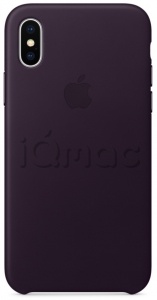 Кожаный чехол для iPhone X / Xs, баклажановый цвет, оригинальный Apple