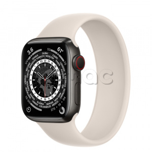 Купить Apple Watch Series 7 // 41мм GPS + Cellular // Корпус из титана цвета «черный космос», монобраслет цвета «сияющая звезда»