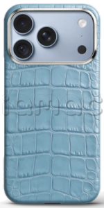 Чехол Golden Concept для iPhone 18 Pro, Alligator Edition (Light Blue)