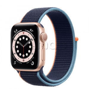 Купить Apple Watch Series 6 // 40мм GPS // Корпус из алюминия золотого цвета, спортивный браслет цвета «Тёмный ультрамарин»
