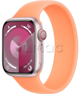 Купить Apple Watch Series 9 // 45мм GPS+Cellular // Корпус из алюминия розового цвета, монобраслет цвета "апельсиновый сорбет"