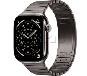 Купить Apple Watch Series 11 // 42мм GPS+Cellular // Корпус из титана натурального цвета, блочный браслет сланцевого цвета