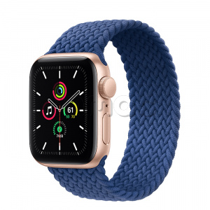 Купить Apple Watch SE // 40мм GPS // Корпус из алюминия золотого цвета, плетёный монобраслет цвета «Атлантический синий» (2020)