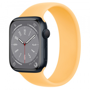 Apple Watch Series 8 // 45мм GPS // Корпус из алюминия цвета "темная ночь", монобраслет цвета "солнечное сияние"