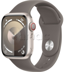 Купить Apple Watch Series 9 // 45мм GPS+Cellular // Корпус из алюминия цвета "сияющая звезда", спортивный ремешок цвета "глина"