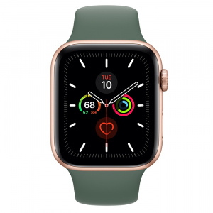 Купить Apple Watch Series 5 // 44мм GPS + Cellular // Корпус из алюминия золотого цвета, спортивный ремешок цвета «сосновый лес»