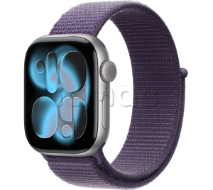 Купить Apple Watch Series 11 // 42мм GPS // Корпус из алюминия цвета "серый космос", спортивный браслет цвета "фиолетовый туман"