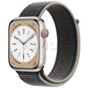 Купить Apple Watch Series 8 // 45мм GPS + Cellular // Корпус из алюминия цвета "сияющая звезда", спортивный браслет цвета "темная ночь"