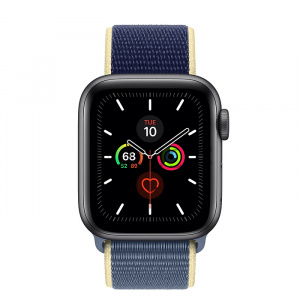 Купить Apple Watch Series 5 // 40мм GPS + Cellular // Корпус из алюминия цвета «серый космос», спортивный браслет цвета «морской лёд»