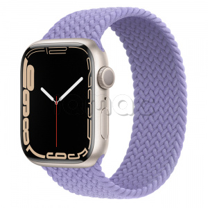 Купить Apple Watch Series 7 // 45мм GPS // Корпус из алюминия цвета «сияющая звезда», плетёный монобраслет цвета «английская лаванда»