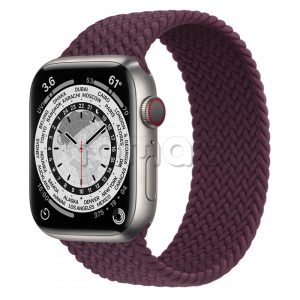 Купить Apple Watch Series 7 // 45мм GPS + Cellular // Корпус из титана, плетёный монобраслет цвета «тёмная вишня»