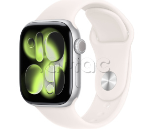 Купить Apple Watch Series 11 // 42мм GPS // Корпус из алюминия серебристого цвета, спортивный ремешок цвета "светлые румяна"